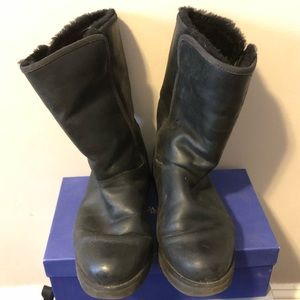 Black leather UGG boots Size 7